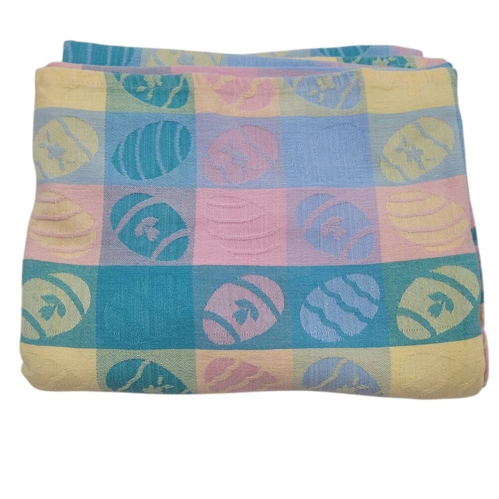 Easter Egg Table Cloth Heavy Cotton W-Across 53" X  L90"